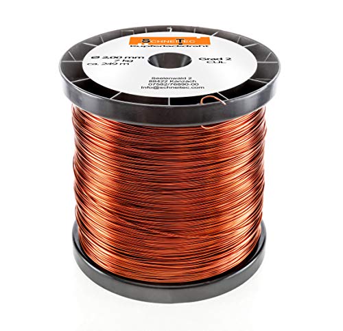 Kupferlackdraht W210 Ø 2,00 mm 7 kg, ca. 249m - CU Lackdraht Grad 2 CUL Kupferdraht Gewicht 7 Kilogramm Durchmesser 2,00 Millimeter Wickeldraht Kupfer Draht nach IEC 60317-13 von SchneiTec