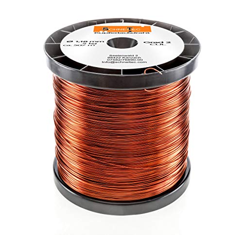 Kupferlackdraht W210 Ø 1,18 mm 5 kg, ca. 507m - CU Lackdraht Grad 2 CUL Kupferdraht Gewicht 5 Kilogramm Durchmesser 1,18 Millimeter Wickeldraht Kupfer Draht nach IEC 60317-13 von SchneiTec