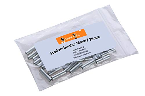 Stoßverbinder 16 mm² | 26 mm lang / 10 Stück, Erweiterung elektrischer Verbindungen von SchneiTec