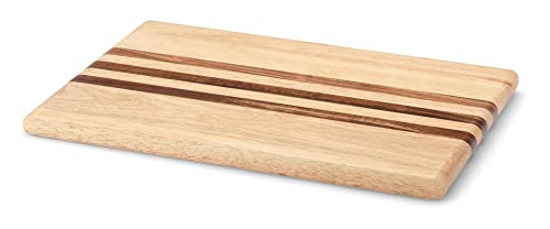 Continenta Gummibaumholz Schneidebrett mit integrierten Akazienholz-Streifen, Tranchierbrett, Größe: 36 x 23 x 1,8 cm Continenta Gummibaumholz Schneidebrett mit integrierten Akazienholz-Streifen, Tranchierbrett, Größe: 36 x 23 x 1,8 cm von Continenta