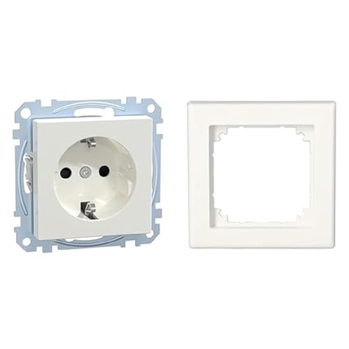 Bundle aus Schneider Electric Merten MEG2300-0319 SCHUKO-Steckdose, erhöhter Berührungsschutz,Steckklemmen, polarweiß glänzend, System M + Merten 478119 M-SMART-Rahmen 1fach, polarweiß glänzend Bundle aus Schneider Electric Merten MEG2300-0319 SCHUKO-Steckdose, erhöhter Berührungsschutz,Steckklemmen, polarweiß glänzend, System M + Merten 478119 M-SMART-Rahmen 1fach, polarweiß glänzend von Schneider Electric