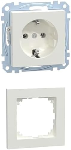 Bundle aus Schneider Electric Merten MEG2301-0319 Einsatz Schutzkontakt-Steckdose System M, Polarweiß glänzend + Merten MEG4010-3619 M-Pure Rahmen 1-fach für Steckosen und Schalter, Polarweiß Bundle aus Schneider Electric Merten MEG2301-0319 Einsatz Schutzkontakt-Steckdose System M, Polarweiß glänzend + Merten MEG4010-3619 M-Pure Rahmen 1-fach für Steckosen und Schalter, Polarweiß von Schneider Electric