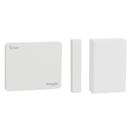 Bundle aus Schneider Electric Merten Wiser Hub (2. Generation) Smart Home, Weiss + Schneider Electric Smart Home Fenster-Türsensor Standalone oder per App, Einbruchschutz, Fensterüberwachung per APP von Schneider Electric