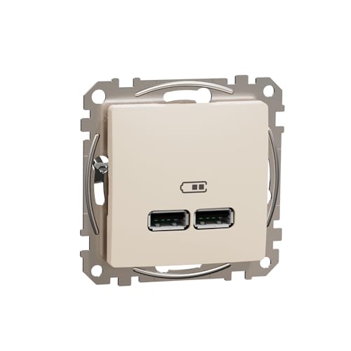 Design Sedna 2X2P PE Sockel mit Blende für Rahmen Sedna Design, Beige von Schneider Electric