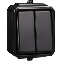 Kronleuchter-Aufputzschalter, IP44, schwarze Zeder von Schneider Electric