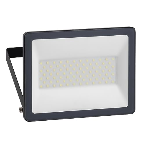 LED Strahler Mureva 50W,5000 LM,4000K Kaltweiß Fluchtlicht,IP65 Wasserdicht, Sicherheitsbeleuchtung,Kaltweiß Licht, einsetzbar für Innen-und Außenreich, Stromsparend, Dunkelgrau von Schneider Electric