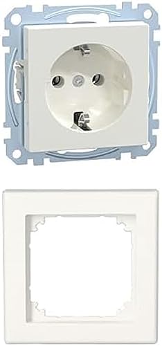 MERTEN M-SMART polarweiß glänzend (1x Steckdose, 1x Rahmen 1fach) von Schneider Electric