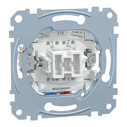 Schneider Electric Merten MEG3156-0000 Taster-Schalter-Einsatz - Wechsel 1 Polig 10 A - AC 250 V - Steckklemmen, Unterputz zum Einbau von Schalter und Steckdose, Made in Germany von Schneider Electric