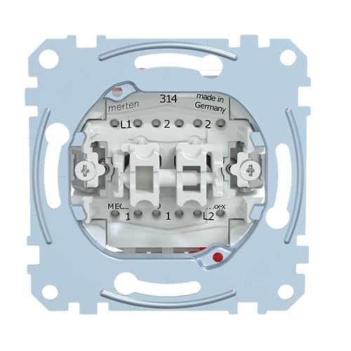 Schneider Electric Merten MEG3128-0000 Wechselschalter- Wechseltaster-Einsatz, 10 AX/10 A, AC 250 V, Steckklemmen, Unterputz zum Einbau von Schalter und Steckdose von Schneider Electric