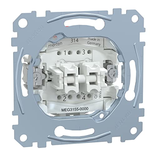 Schneider Electric Merten MEG3155-0000 Doppelltaster-Einsatz 10 A - AC 250 V - Steckklemmen, Unterputz zum Einbau von Schalter und Steckdosen, Made in Germany von Schneider Electric