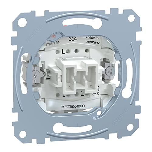 Schneider Electric Merten MEG3616-0000 Ausschalter und Wechselschalter-Einsatz 16 A - AC 250 V - Steckklemmen, Unterputz zum Einbau von Schaltern & Steckdosen, Made in Germany von Schneider Electric