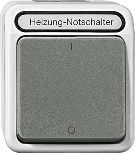 Schneider Electric Merten Aquastar Heizungs-Notschalter mit Kontrolllicht, 3-polig, Aufputz, lichtgrau, Artikelnummer MEG3643-8029 von Schneider Electric