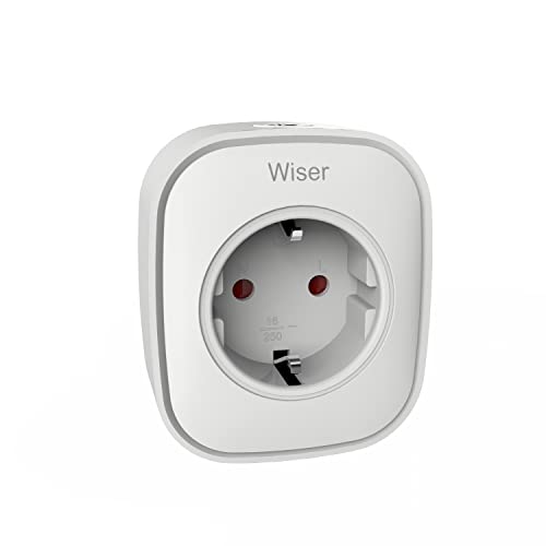 Schneider Electric Wiser Smart Plug, Smart Home Zwischenstecker, Steuerung per App, Zigbee, über Hub kompatibel mit Matter, Alexa, Google, Apple, Artikelnummer CCTFR6501 von Schneider Electric