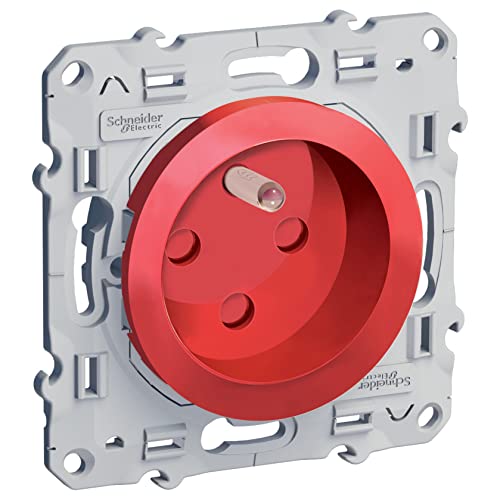 Schneider Electric - Odace Steckdose 2P+T Rot, mit Schnellanschluss – S52009903 von Schneider Electric
