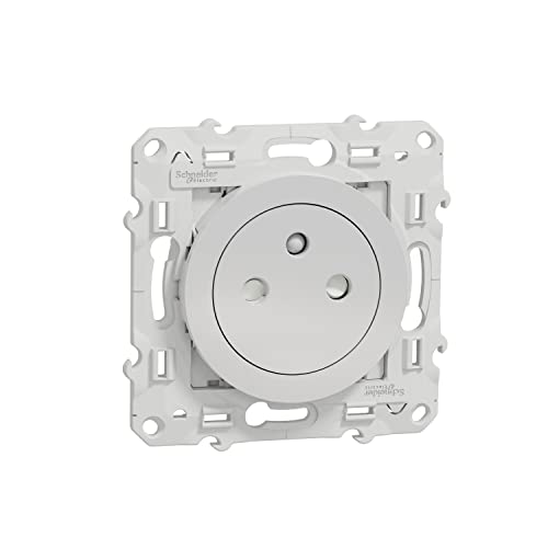 Schneider Electric - Odace – Steckdose 2P + T bündig – Aluminium – Schnellanschluss – S530052 von Schneider Electric