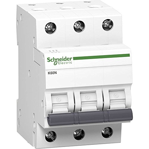 Schneider A9K02340 Leitungsschutzschalter K60N 3P, 40A, C Charakteristik, 6kA, 230 V, Weiß von Schneider Electric