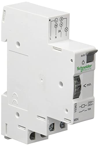 Schneider Electric 15363 Elektromechanischer Treppenlichtzeitschalter MIN 1-7, Dämmerungsschalter und Zeitrelais, 2x7x8 cm, Blanc von Schneider Electric