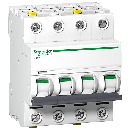 Schneider Electric Leitungsschutzschalter Acti9 iC60H, 4-polig, 32A, C-Charakteristik, 10kA, 15kA, Artikelnummer A9F07432 von Schneider Electric