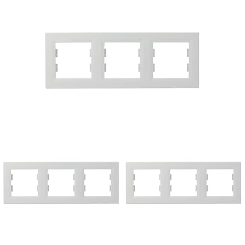 Schneider Electric Asfora Rahmen für Steckdosen und Schalter, 3-fach, horizontal, weiss, Artikelnummer EPH5800321D, 3 Stück von Schneider Electric