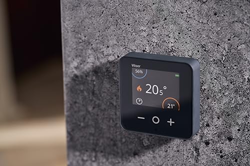 Schneider Electric CCTFR6401 Wiser Smart Home Raumthermostat zur Steuerung smarter Heizkörperthermostat mit Touch-Display mit kostenloser App Funktion, Energie sparend, schwarz von Schneider Electric