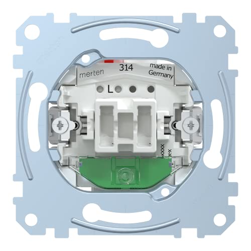 Schneider Electric Merten MEG3536-0000 Aus/Wechselschalter-Einsatz mit Orientierungslicht, 1-polig, 16 AX, AC 250 V, Steckklemmen, Unterputz zum Einbau von Schalter und Steckdose von Schneider Electric