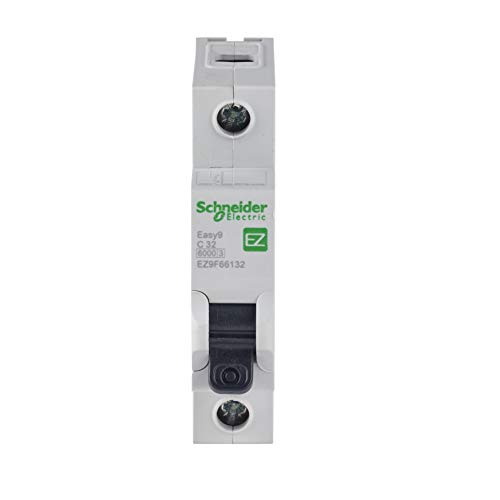 Schneider Electric EZ9F66132 Easy9 Miniatur-Sicherungsschalter, 1 P, 32 A, 240 VAC, 50/60 Hz, C-Curve, Grau von Schneider Electric