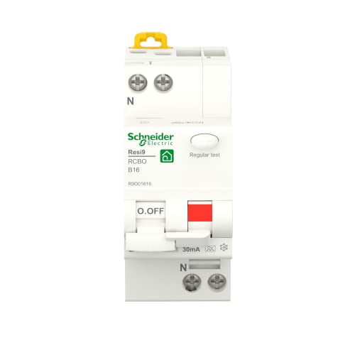 Schneider Electric FI LS RESI9 1P+N 16A B 30MA TYP A 6KA, R9D01616, Grau von Schneider Electric