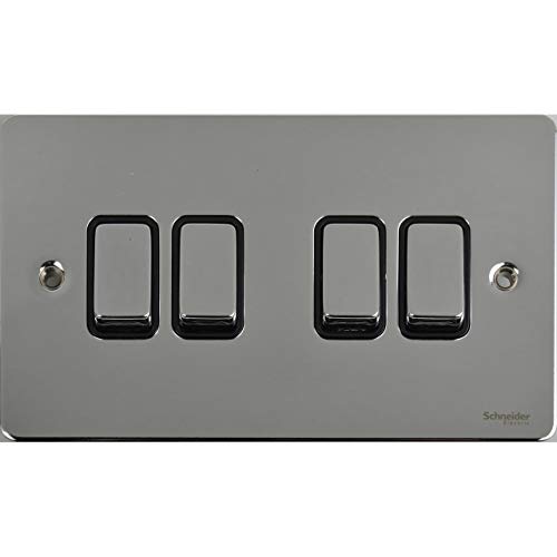 Schneider Electric GU1242BPC Ultimate Flachplatte, 1-polig, 2-Wege-Schalter, 4 Gänge, Chrom Schneider Electric GU1242BPC Ultimate Flachplatte, 1-polig, 2-Wege-Schalter, 4 Gänge, Chrom von Schneider Electric