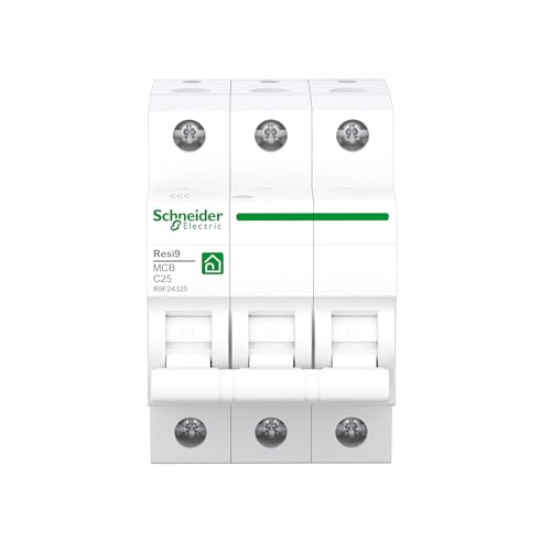 Schneider Electric R9F24325 Leitungsschutzschalter Resi9 3P, 25A, C Charakteristik, 6kA, Weiss von Schneider Electric