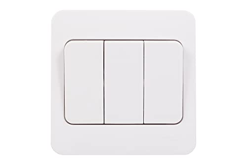 Schneider Electric Lisse White Moulded GGBL1032WS Breiter Wippschalter, 3-Gang, 2-Wege-Lichtschalter, 10 AX, Weiß von Schneider Electric