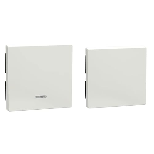 Schneider Electric Merten 436019 Wippe mit Kontrollfenster, polarweiß glänzend, System M & Merten 432119 Wippe Abdeckung Wechselschalter von Schneider Electric