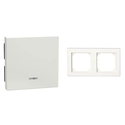 Schneider Electric Merten 436019 Wippe mit Kontrollfenster, polarweiß glänzend, System M & Merten 478129 M-Smart Rahmen für Steckdosen und Schalter 2-fach, polarweiß glänzend Schneider Electric Merten 436019 Wippe mit Kontrollfenster, polarweiß glänzend, System M & Merten 478129 M-Smart Rahmen für Steckdosen und Schalter 2-fach, polarweiß glänzend von Schneider Electric