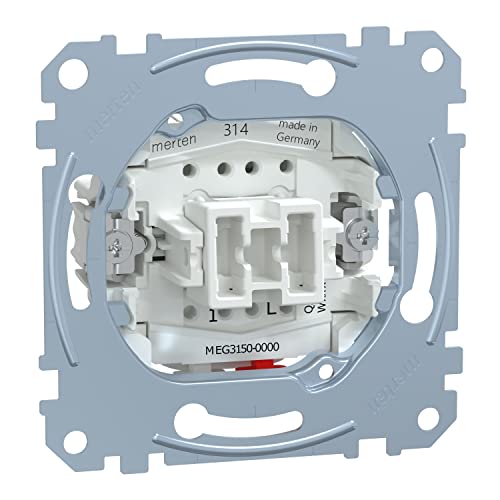 Schneider Electric Merten MEG3150-0000 - Unterputz Taster - Schließer & Schalter, Unterputz zum Einbau von Schaltern & Steckdosen,Taster-Einsatz 1-polig -10 A - AC 250 von Schneider Electric