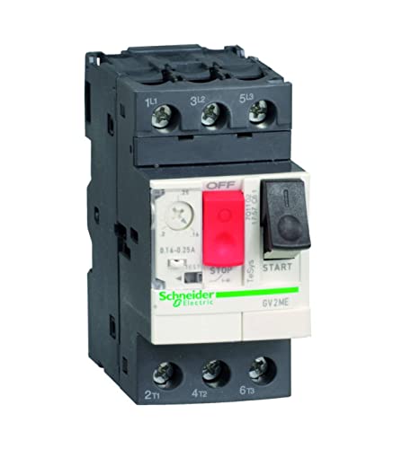 Schneider Electric TeSys GV2 GV2ME04 Motorschutzschalter, 3-polig, 0,4–0,63 A, thermisch magnetisch, Knebelsteuerung, Schraubklemmklemmen von Schneider Electric