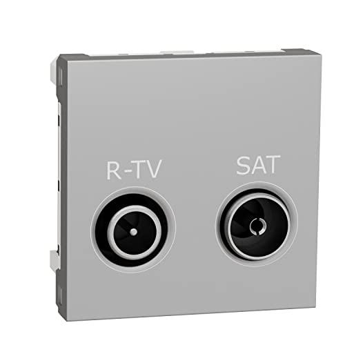 Schneider Electric NU345430 Unica - Steckdose R-TV + SAT, einzeln - 2 Mod - Alu - Mea einzeln von Schneider Electric