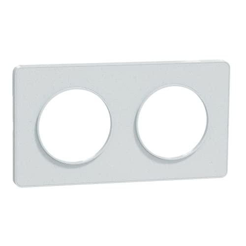 Schneider Electric - Odace Touch, Platte weiß recycelt, 2 Positionen Horiz oder grün, Abstand 71 mm – S510804 von Schneider Electric