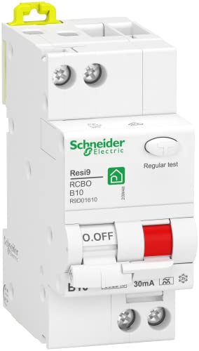 Schneider Electric R9D01610 FI/LS-Schalter RESI9 1P+N 10A B Charasterik, 30MA TYP A 6KA von Schneider Electric