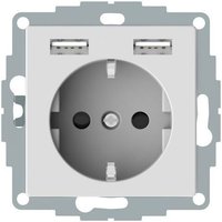 Schneider Electric - Schuko Steckdose + 2 USB-Ladegeräte 2,4A Arctic White D-Life von Schneider Electric