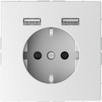 Schneider Electric - Schuko Steckdose + 2 usb Typ a 2,4A Ladegeräte Arctic White D-Life von Schneider Electric