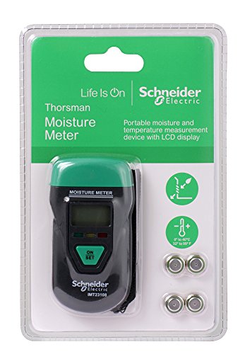 Schneider Electric - Thorsman Feuchtigkeits- und Temperaturmessgerät, Präzise Bestimmung von Materialfeuchtigkeit und Umgebungstemperatur mit LCD-Display, 4 Batterie 1,5 V, IMT23208 von Schneider Electric