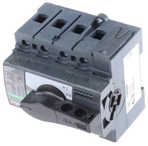 Schneider Electric Trennschalter 4P-polig 40A Schwarz IP 40 220kW 250 V dc, 500V ac 3-phasig Schneider Electric Trennschalter 4P-polig 40A Schwarz IP 40 220kW 250 V dc, 500V ac 3-phasig von Schneider Electric
