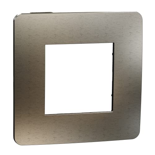 Schneider Electric - Unica Studio Metall N – Abdeckplatte – Bronze eingefasst Anthrazit – 1 Fach – NU280252M von Schneider Electric