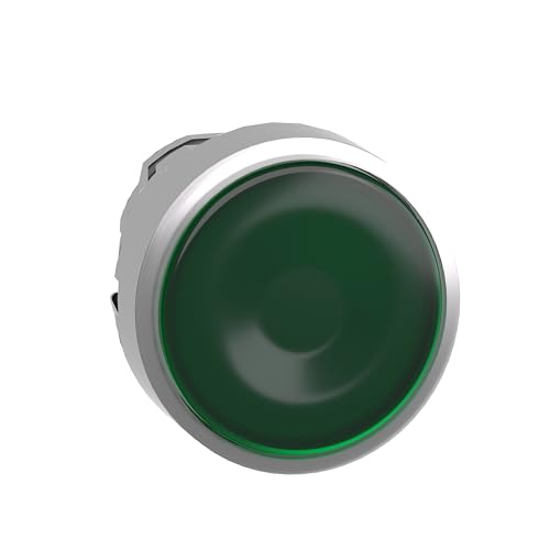 Schneider Electric ZB4BW333 Leuchtdrucktaster, Frontelement, Harmony XB4, Metall, 22mm, grün, unbeschriftet, tastend, für universelle LED von Schneider Electric