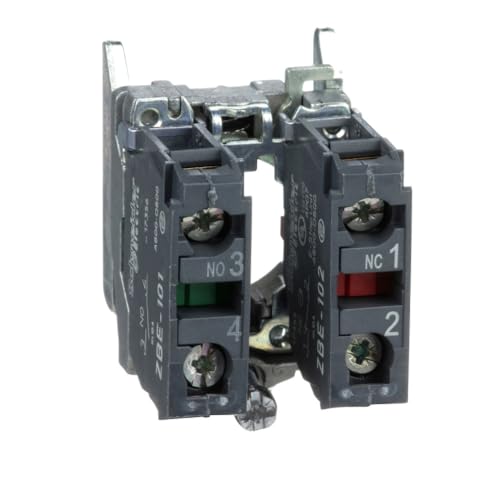 Schneider Electric | ZB4BZ105 - Kontaktblock Hilfsschalterblock Drucktaster, 22mm, 1S+1Ö, Schaubklemmen, Dunkelgrau von Schneider Electric