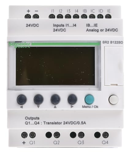 Schneider SR2B122BD Log. Modul Kompakt Zelio Logic, 12 E/A, 24 V DC, Uhr, Display von Schneider