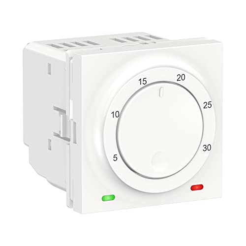 Unica Thermostat Heizung, Klimaanlage, 8 A, Weiß von Schneider Electric