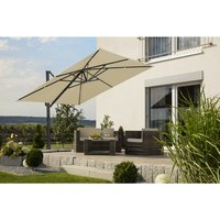 SCHNEIDER SCHIRME Ampelschirm »Rhodos Smart«, BxL: 300 x 300cm, quadratisch, Sonnenschutzfaktor: 50+ - beige von Schneider Schirme