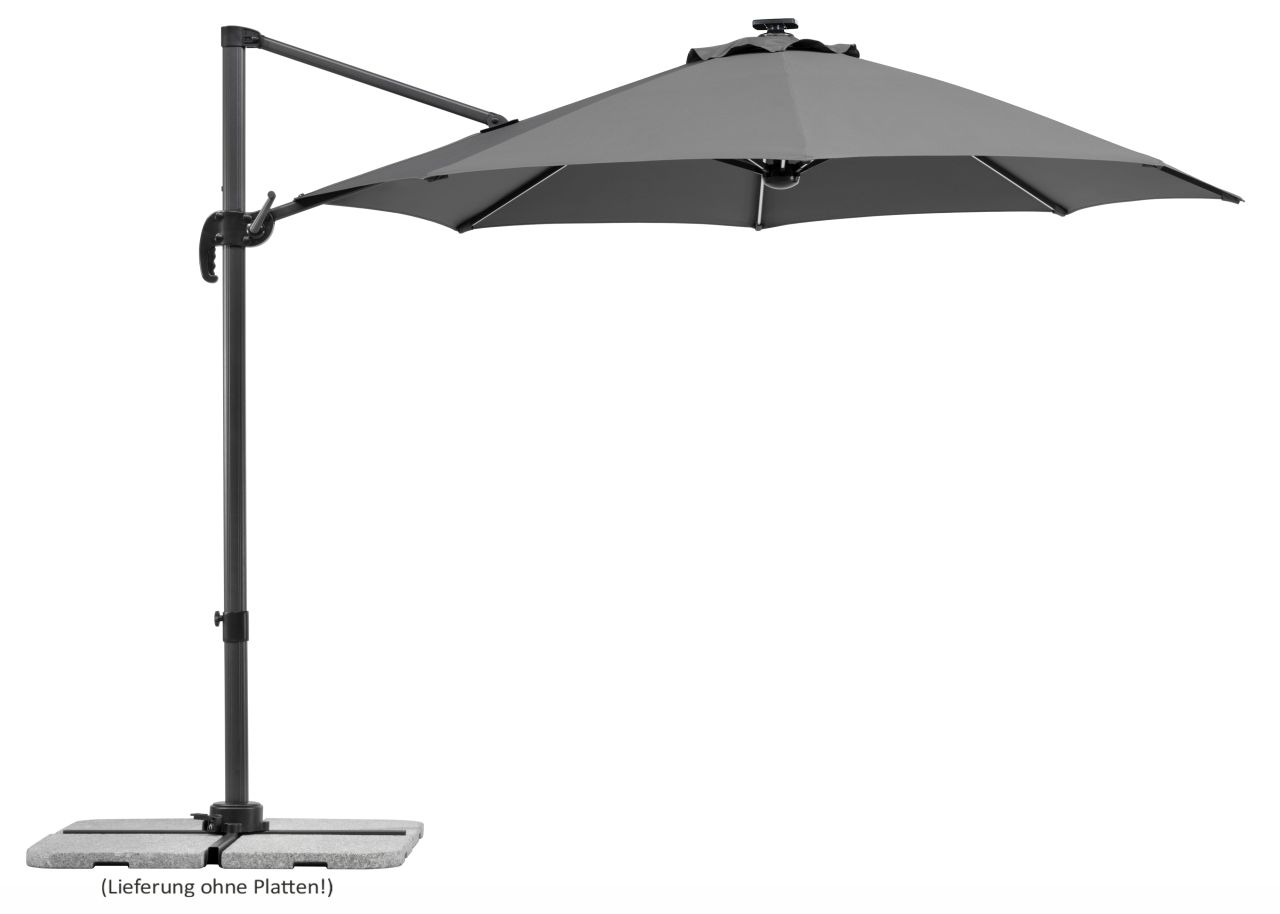 Schneider Ampelschirm Rhodos Blacklight anthrazit, Ø 300 cm von Schneider Schirme