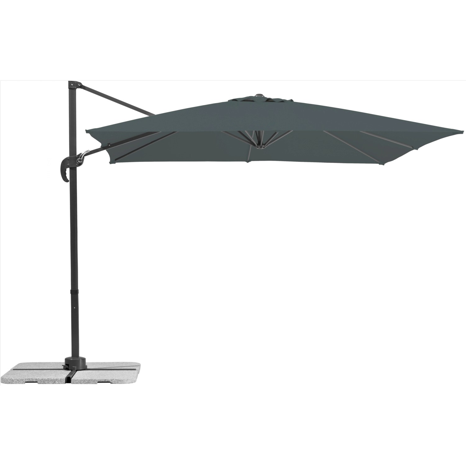 Schneider Ampelschirm Rhodos Junior 270 cm x 270 cm Anthrazit mit Kurbelmechani Schneider Ampelschirm Rhodos Junior 270 cm x 270 cm Anthrazit mit Kurbelmechani von Schneider Schirme