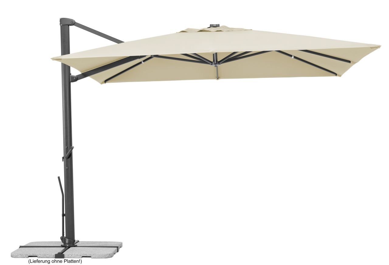 Schneider Ampelschirm Rhodos Smart natur 300 x 300 cm von Schneider Schirme